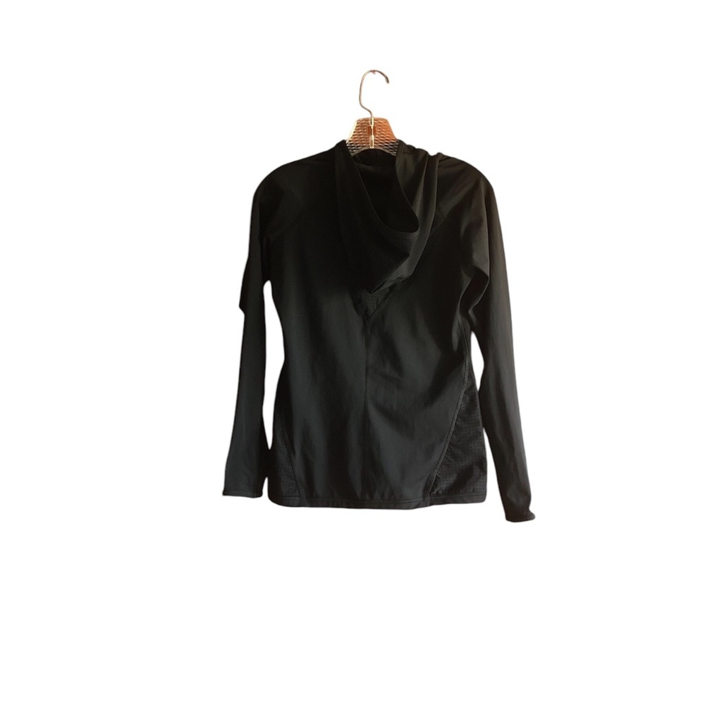 ALALA ACTIVEWEAR LONG SLEEVES ZIPPER UP BLACK HOODIE JACKET SZ XS THUMBHOLES